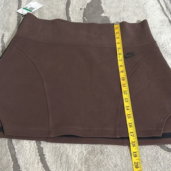 Nike Sportswear Tech Fleece High-Waisted Brown Mini Skirt - Picture 8 of 13